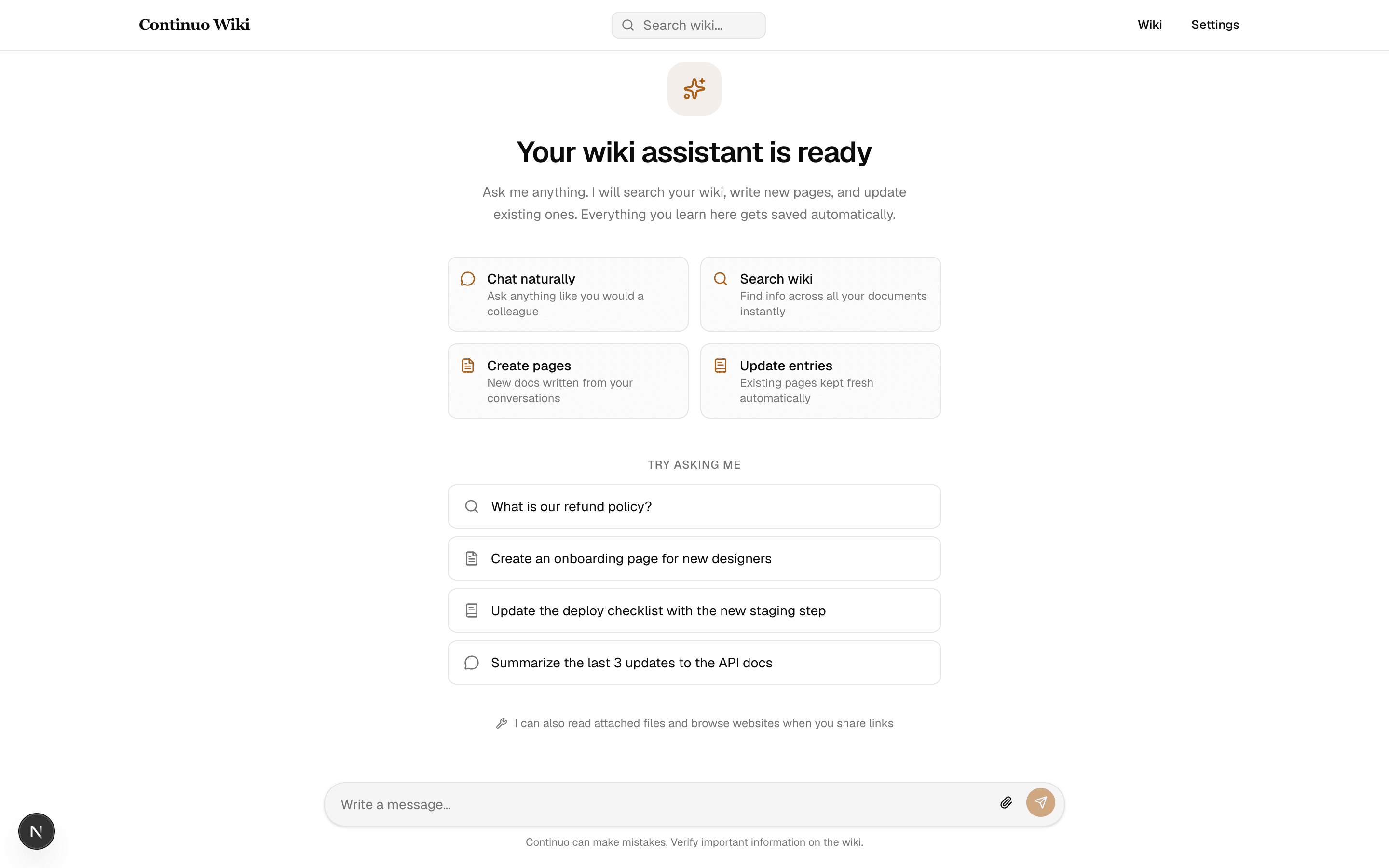 Sofie Wiki chat interface where you ask questions in natural language