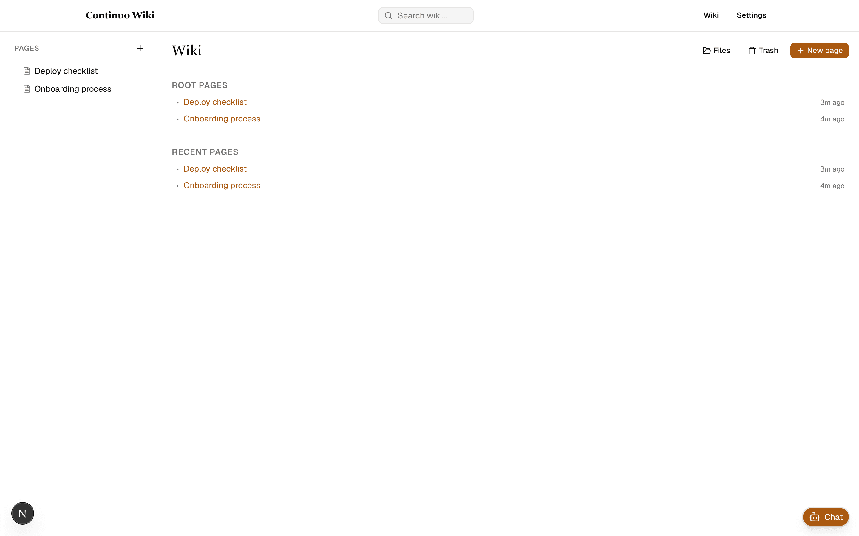Sofie Wiki personal knowledge base page tree with auto-generated entries